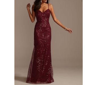 Geometric Sequin Spaghetti Strap Dress